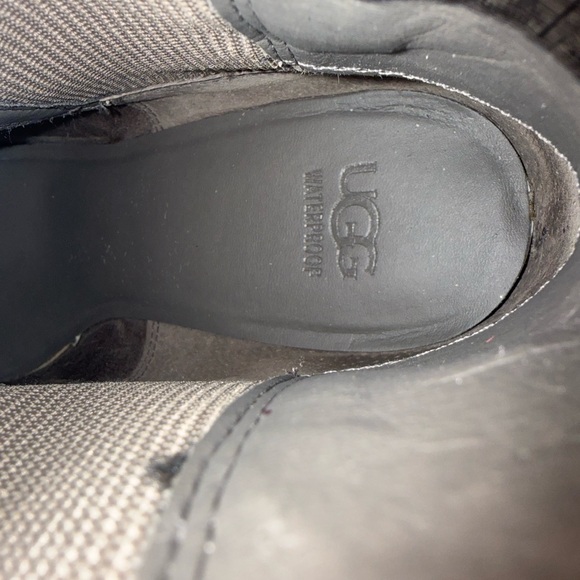 UGG Charcoal Suede Chunky Heeled Boots - Picture 6 of 10